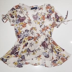 Blue rain wrap blouse